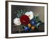 Dahlia with White Poppies, Cherianthus and Morning Glories-Johan Laurentz Jensen-Framed Giclee Print