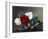 Dahlia with White Poppies, Cherianthus and Morning Glories-Johan Laurentz Jensen-Framed Giclee Print