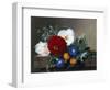 Dahlia with White Poppies, Cherianthus and Morning Glories-Johan Laurentz Jensen-Framed Premium Giclee Print