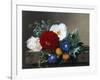 Dahlia with White Poppies, Cherianthus and Morning Glories-Johan Laurentz Jensen-Framed Giclee Print