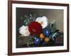 Dahlia with White Poppies, Cherianthus and Morning Glories-Johan Laurentz Jensen-Framed Giclee Print