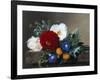 Dahlia with White Poppies, Cherianthus and Morning Glories-Johan Laurentz Jensen-Framed Giclee Print