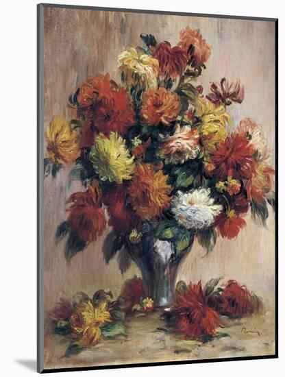 Dahlias, 1841-1919-Pierre-Auguste Renoir-Mounted Giclee Print