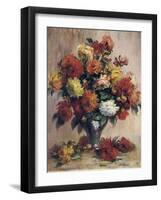 Dahlias, 1841-1919-Pierre-Auguste Renoir-Framed Giclee Print