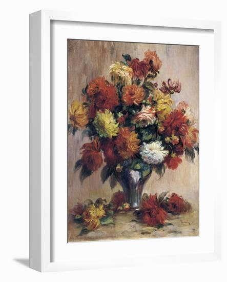 Dahlias, 1841-1919-Pierre-Auguste Renoir-Framed Giclee Print