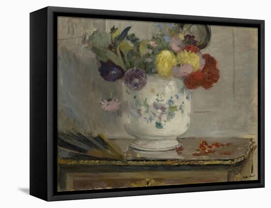 Dahlias, 1876 (Oil on Canvas)-Berthe Morisot-Framed Stretched Canvas