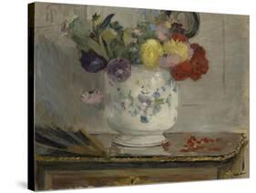 Dahlias, 1876 (Oil on Canvas)-Berthe Morisot-Stretched Canvas