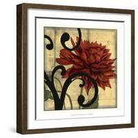 Dahlias and Scrolls IV-Jennifer Goldberger-Framed Art Print