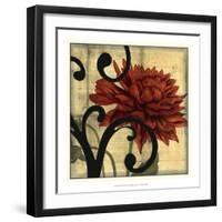 Dahlias and Scrolls IV-Jennifer Goldberger-Framed Art Print