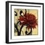 Dahlias and Scrolls IV-Jennifer Goldberger-Framed Art Print