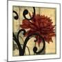 Dahlias and Scrolls IV-Jennifer Goldberger-Mounted Art Print