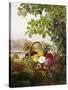 Dahlias, Asters, and Morning Glory-Johan Laurentz Jensen-Stretched Canvas