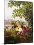 Dahlias, Asters, and Morning Glory-Johan Laurentz Jensen-Mounted Giclee Print