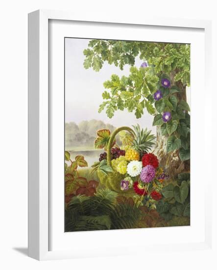 Dahlias, Asters and Morning Glory-Johan Laurentz Jensen-Framed Giclee Print