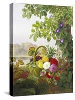 Dahlias, Asters and Morning Glory-Johan Laurentz Jensen-Stretched Canvas