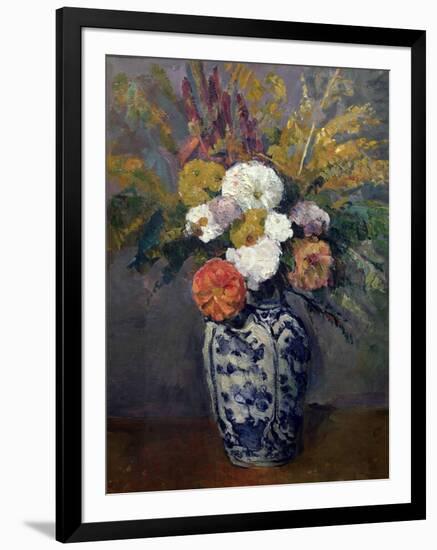 Dahlias, circa 1873-Paul Cézanne-Framed Giclee Print