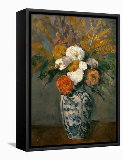 Dahlias, circa 1873-Paul Cézanne-Framed Stretched Canvas