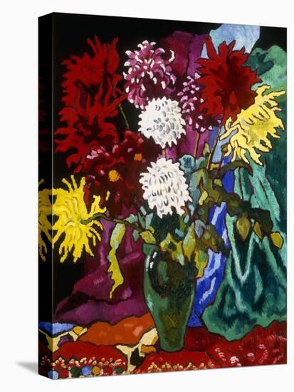 Dahlias, Green Jug; Dahlias, Cruche Verte, 1942 (Oil on Canvas)-Louis Valtat-Stretched Canvas
