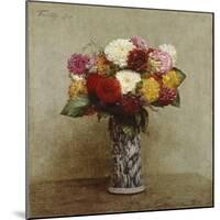 Dahlias in a Chinese Vase, 1874-Eugène Boudin-Mounted Giclee Print
