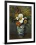 Dahlias in a Delft Vase, 1873-Paul Cézanne-Framed Giclee Print