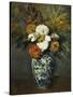 Dahlias in a Delft Vase, 1873-Paul Cézanne-Stretched Canvas