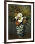 Dahlias in a Delft Vase, 1873-Paul Cézanne-Framed Giclee Print