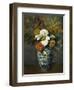 Dahlias in a Delft Vase, 1873-Paul Cézanne-Framed Giclee Print