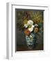 Dahlias in a Delft Vase, 1873-Paul Cézanne-Framed Giclee Print