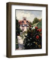 Dahlias, Petit Gennevilliers Garden-Gustave Caillebotte-Framed Giclee Print