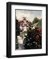 Dahlias, Petit Gennevilliers Garden-Gustave Caillebotte-Framed Giclee Print