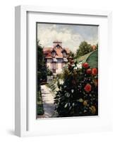 Dahlias, Petit Gennevilliers Garden-Gustave Caillebotte-Framed Giclee Print