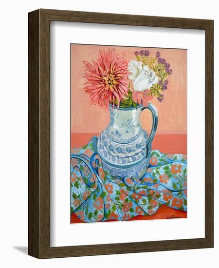 Dahlias, Roses and Michaelmas Daisies-Joan Thewsey-Framed Giclee Print