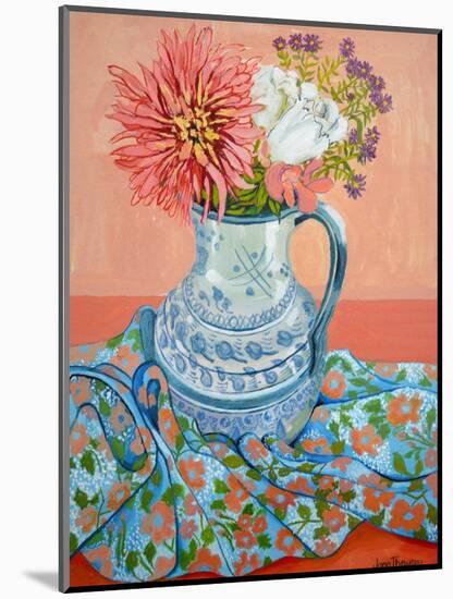 Dahlias, Roses and Michaelmas Daisies-Joan Thewsey-Mounted Giclee Print