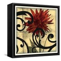 Dahlias & Scrolls II-Jennifer Goldberger-Framed Stretched Canvas