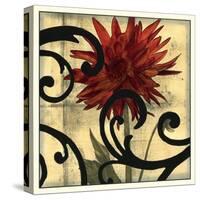 Dahlias & Scrolls II-Jennifer Goldberger-Stretched Canvas