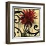 Dahlias & Scrolls II-Jennifer Goldberger-Framed Art Print