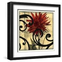 Dahlias & Scrolls II-Jennifer Goldberger-Framed Art Print