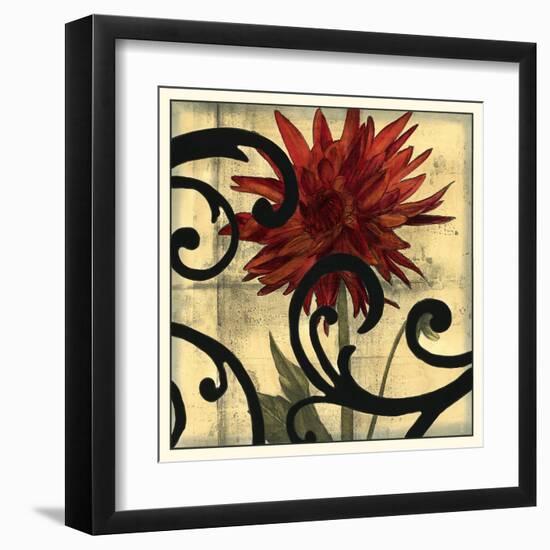 Dahlias & Scrolls II-Jennifer Goldberger-Framed Art Print