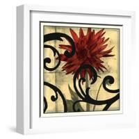 Dahlias & Scrolls II-Jennifer Goldberger-Framed Art Print