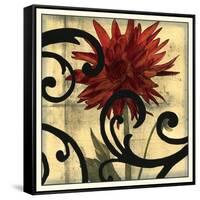 Dahlias & Scrolls II-Jennifer Goldberger-Framed Stretched Canvas