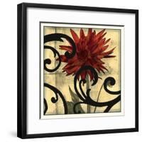 Dahlias & Scrolls II-Jennifer Goldberger-Framed Art Print