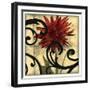 Dahlias & Scrolls II-Jennifer Goldberger-Framed Art Print