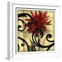 Dahlias & Scrolls II-Jennifer Goldberger-Framed Art Print