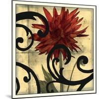 Dahlias & Scrolls II-Jennifer Goldberger-Mounted Art Print