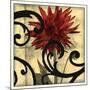 Dahlias & Scrolls II-Jennifer Goldberger-Mounted Art Print