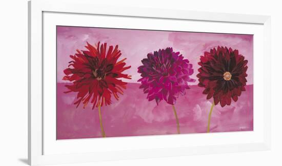 Dahlias Vermillon, Fischia, Carmin-Valerie Roy-Framed Art Print