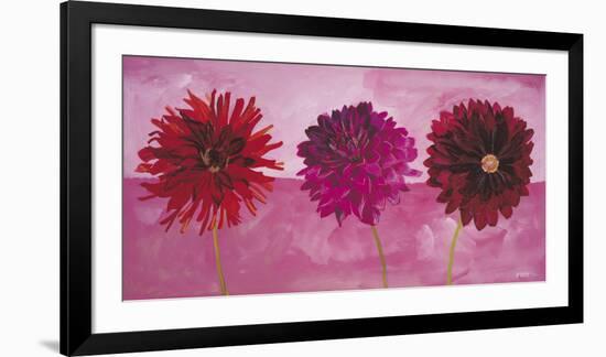 Dahlias Vermillon, Fischia, Carmin-Valerie Roy-Framed Art Print