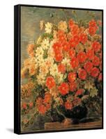 Dahlias-Gaetano Previati-Framed Stretched Canvas