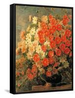 Dahlias-Gaetano Previati-Framed Stretched Canvas