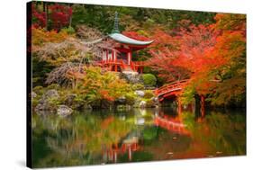 Daigo-Ji Temple with Colorful Maple Trees in Autumn, Kyoto, Japan-Patryk Kosmider-Stretched Canvas